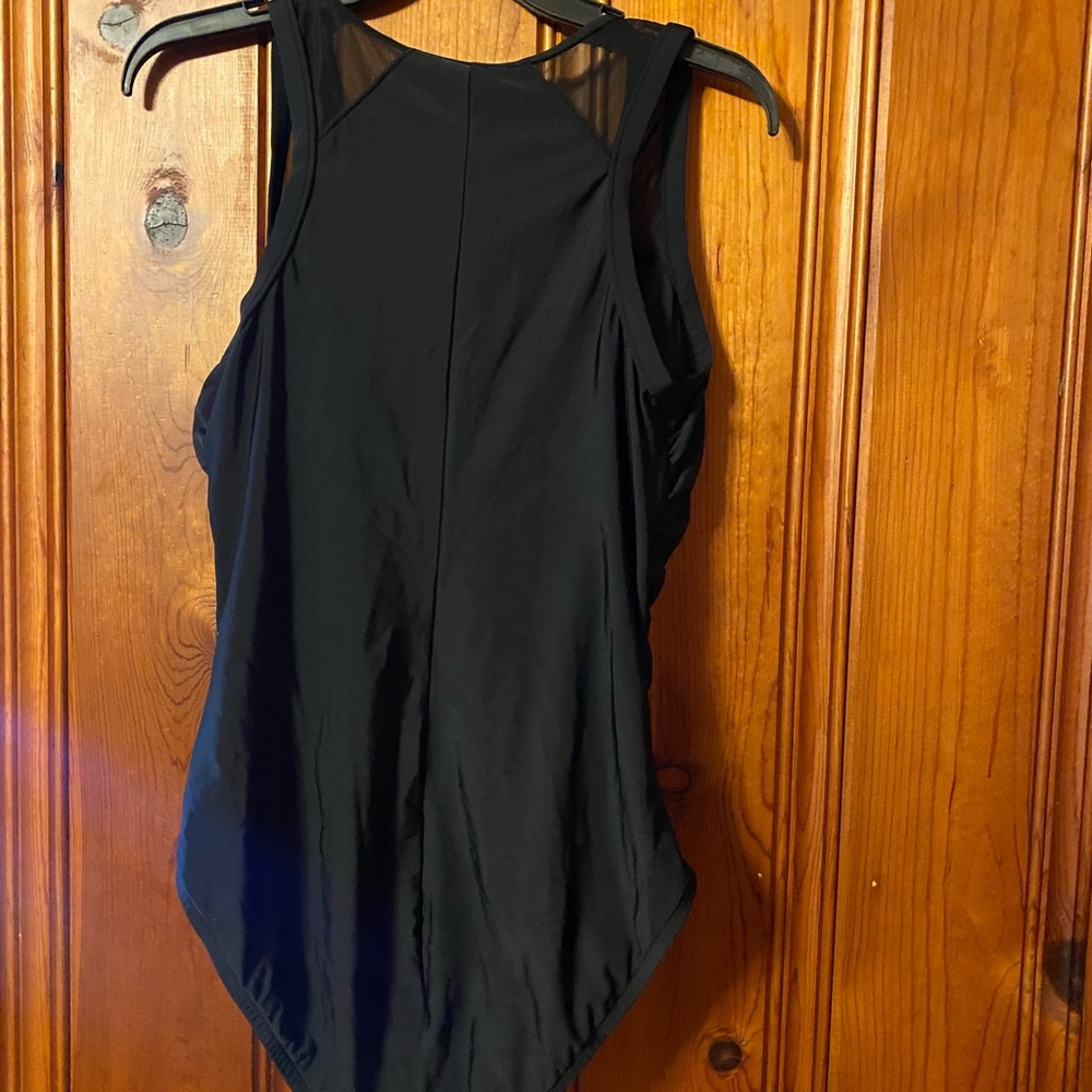 Black Zip-Front Swimsuit - Picture 3 of 3